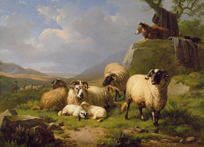 Ovejas en un Paisaje, 1863 de Eugene Joseph Verboeckhoven